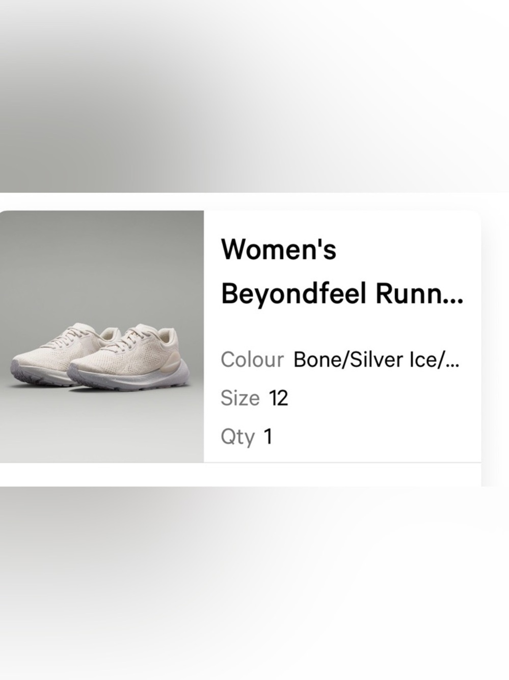 Lululemon Women's Beyondfeel Running Shoes - Bone/Silver Ice size 12